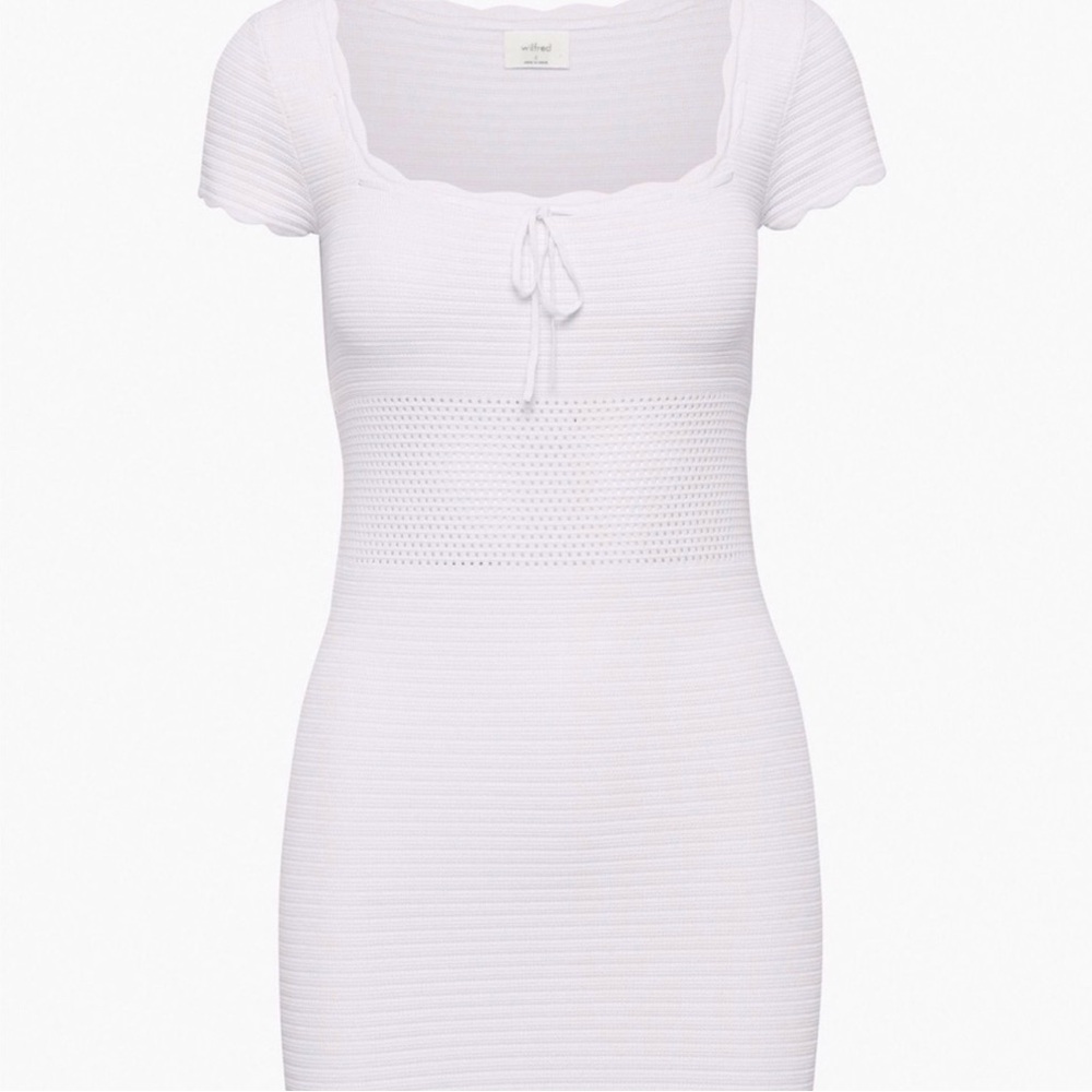 Wilfred by Aritzia Lavender Reception Dress Short Sleeve Knitted, Size Medium